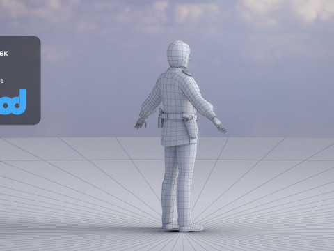 Female Police Officer 0002 3D Model