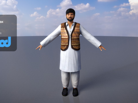 Middle Eastern Bearded Man Modèle 3D