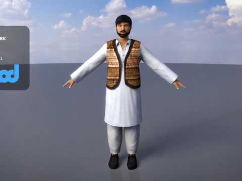 Homem barbudo do Oriente M&eacute;dio Modelo 3D