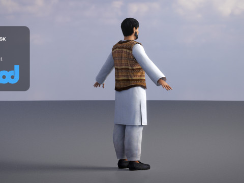Middle Eastern Bearded Man 3Dモデル