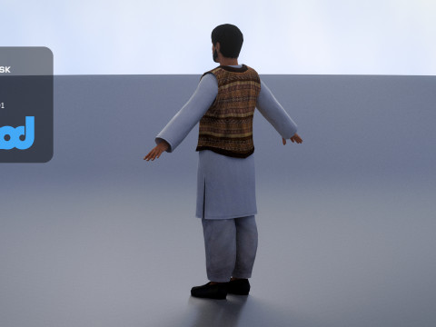 Middle Eastern Bearded Man 3Dモデル