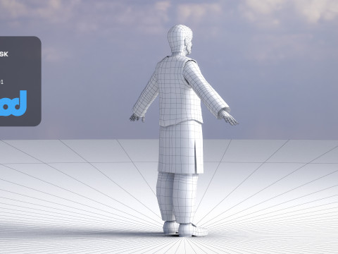 Middle Eastern Bearded Man 3Dモデル