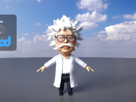Profesor Z Dziwną Fryzurą Model 3D