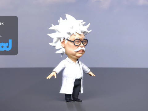 Professor With Weird Hairstyle 3D Model