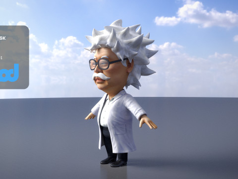 Professor With Weird Hairstyle Modelo 3D