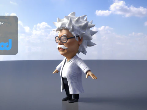 Professor With Weird Hairstyle 3D Model