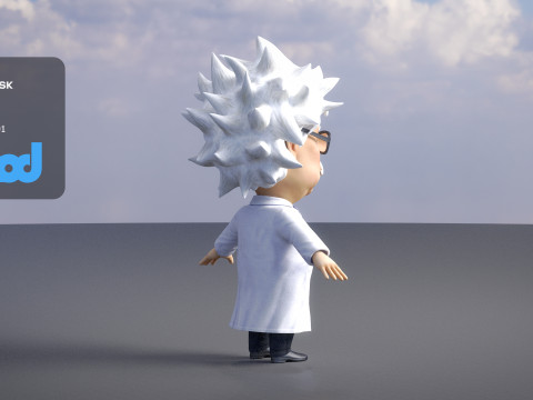 Professor With Weird Hairstyle Modelo 3D