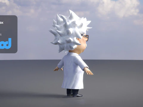 Professor With Weird Hairstyle 3D Model