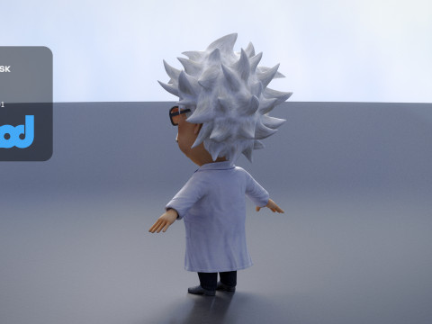 Professor With Weird Hairstyle Modelo 3D