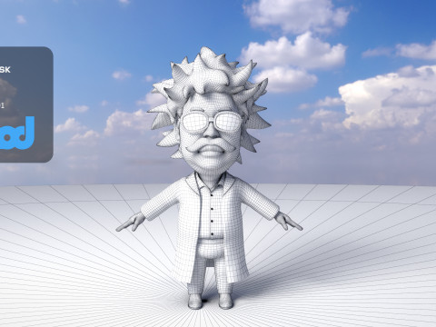 Professor With Weird Hairstyle Modelo 3D