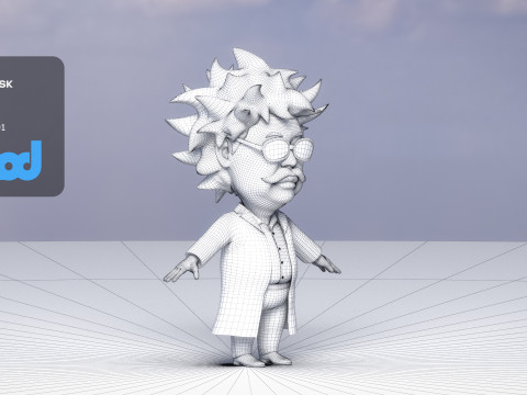 Professor With Weird Hairstyle Modelo 3D