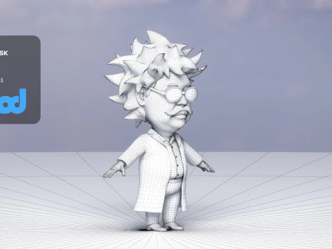 Professor With Weird Hairstyle 3D Model