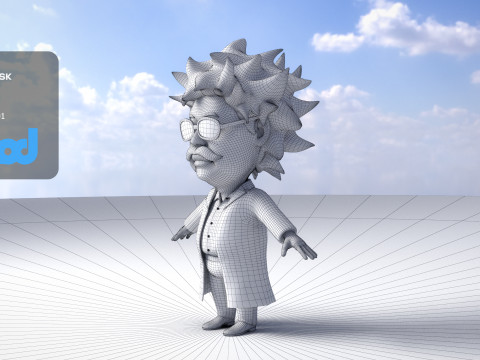 Professor With Weird Hairstyle Modelo 3D