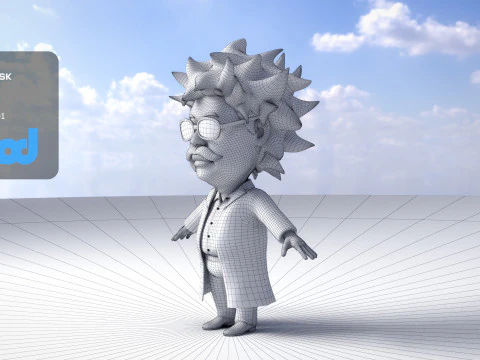 Professor With Weird Hairstyle 3D Model