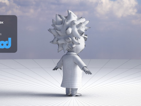 Professor With Weird Hairstyle Modelo 3D
