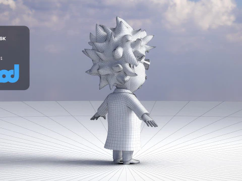 Professor With Weird Hairstyle 3D Model