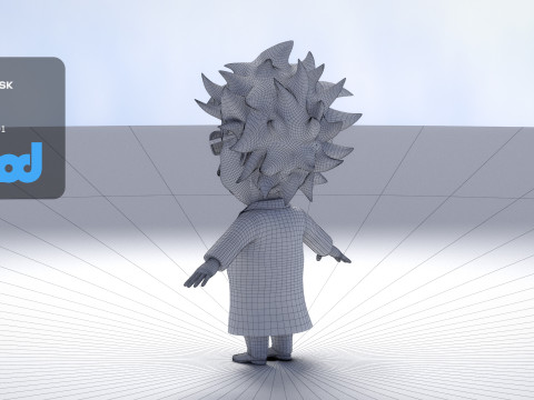 Professor With Weird Hairstyle Modelo 3D