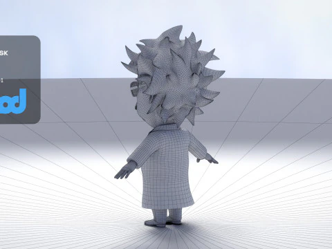 Professor With Weird Hairstyle 3D Model