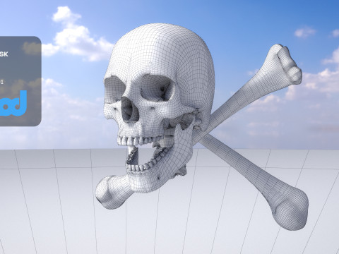 Skull Cross Bones 3D 模型