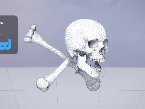 Skull Cross Bones 3D Model