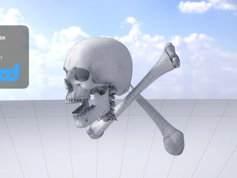Skull Cross Bones 3D Model