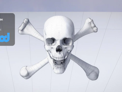 Skull Cross Bones 3D Model