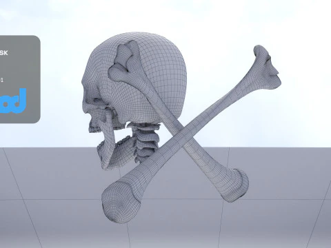 Skull Cross Bones 3D Model