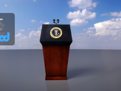 US White House Podium 3Dモデル