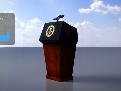US White House Podium Model 3D