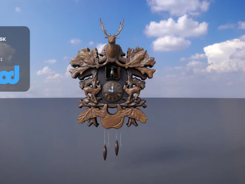 Zegar z kukułką Model 3D