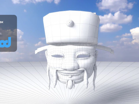 Chinese God of Wealth Mask 3D Model