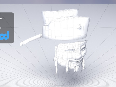 Chinese God of Wealth Mask Modelo 3D