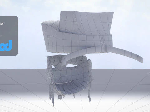 Chinese God of Wealth Mask 3D Model