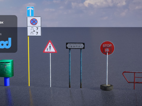 HK Traffic Sign 3Dモデル