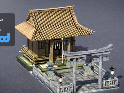 Japan Shrine Temple 3D Model
