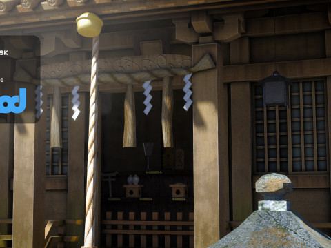 Japan Shrine Temple 3D Model