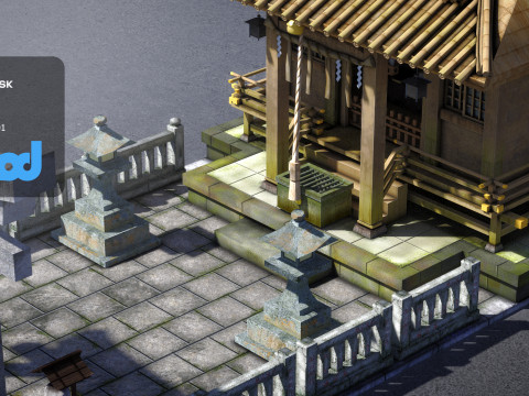 Japan Shrine Temple 3D Model