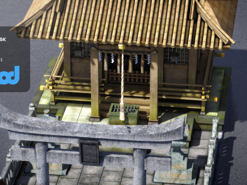 Japan Shrine Temple 3D Model