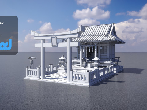 Japan Shrine Temple 3D Model