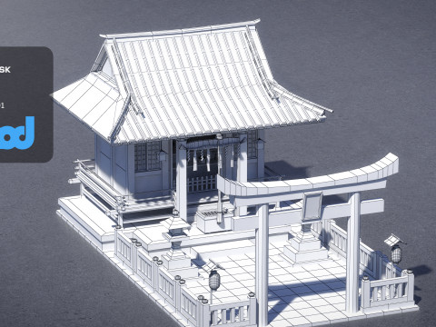 Japan Shrine Temple 3D Model