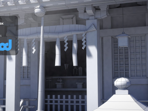 Japan Shrine Temple 3D Model