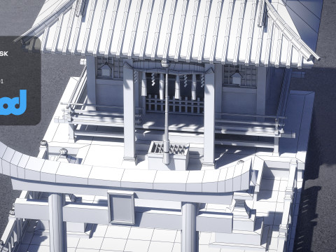 Japan Shrine Temple 3D Model