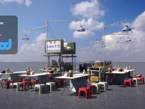 Vendedor de Costelas TW Estufadas com Ervas Medicinais Modelo 3D