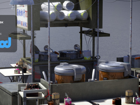 TW Ribs Stewed with Medicinal Herbs Vendor 3D Model
