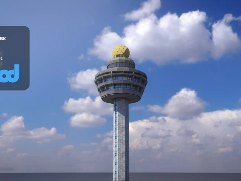 空港管制塔 3Dモデル