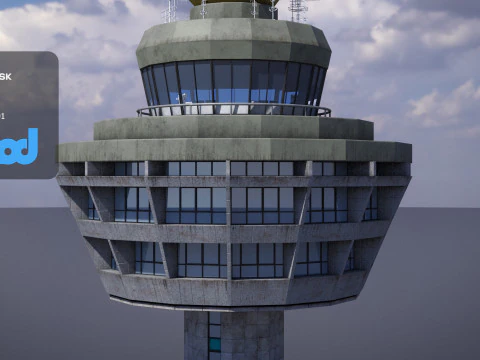 Airport Control Tower 3D Model