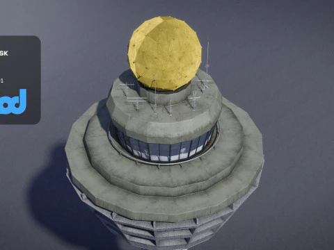 Airport Control Tower 3D Model
