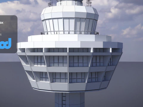 Airport Control Tower 3D Model