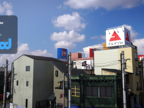 Japanese Residential Street 0001 3Dモデル