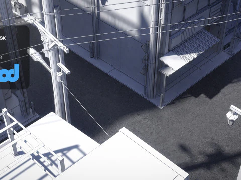 Japanese Residential Street 0001 3D Model